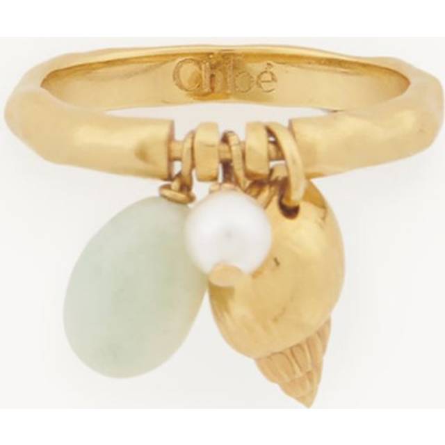 CHLOÉ The Chloé Shells ring Blue Size P 100% Brass