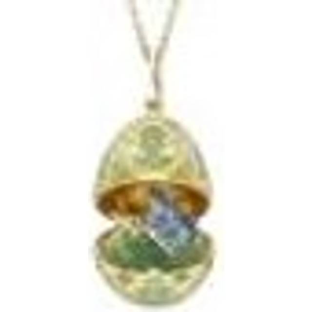 Faberge Heritage Yellow & White Gold Diamond & Green Guilloché Enamel Butterfly Surprise Locket