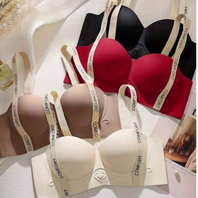 SHEIN 4pcs/Set Women Half-Cup Bras, Wireless Lift & Push Up Bra For Small Bust, Invisible Seamless Backless