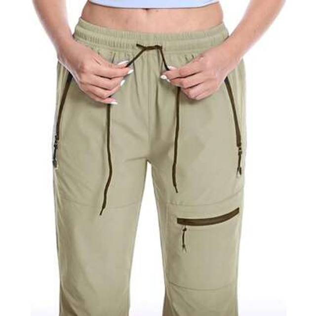 SHEIN Waterproof Trousers Womens Quick Dry Walking Hiking Cargo Capri Pants With Zipper Pockets Lightweight