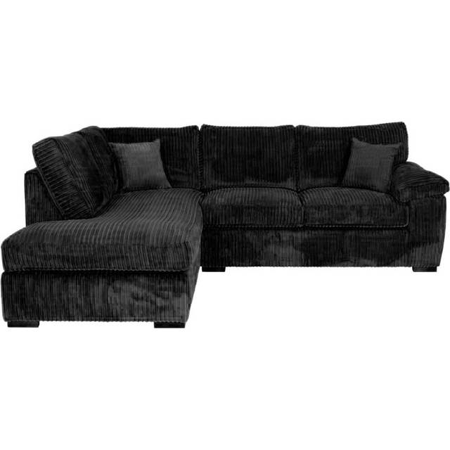 (Left Hand Corner , Black ) Jumbo Cord Amalfi Sofa in Soft Cord Fabric