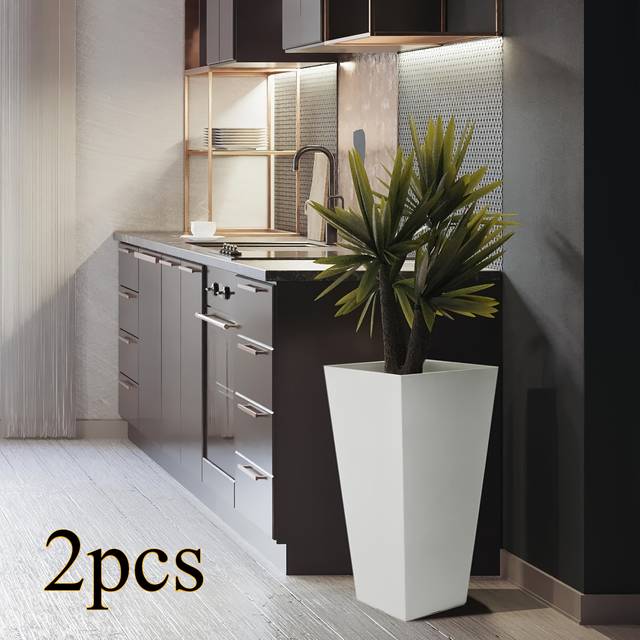 TEMU 2 Large Plastic Planters, V-shaped Tall Planters, Planters For Indoor And Outdoor Gardening Decoration - Ideal For Plants,