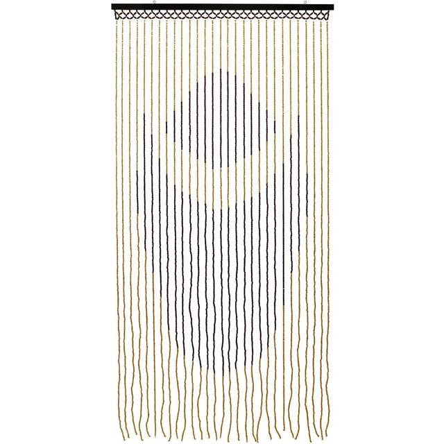 JVL Tuscany Hanging Wooden Beaded Door Curtain 90x180cm Lotus, Multi