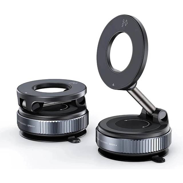 Electric vacuum magnetic suction cup car phone holder stand mount 360° rotation