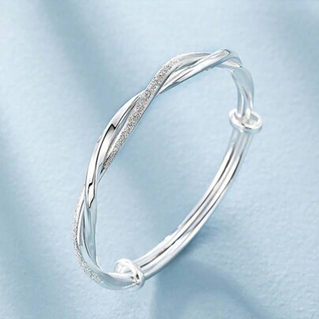 SHEIN 925 Silver Plated Original Pretty Weave Bracelets Bangles For Women Fashion Party Wedding Engagement Jewelry Adjustable Size