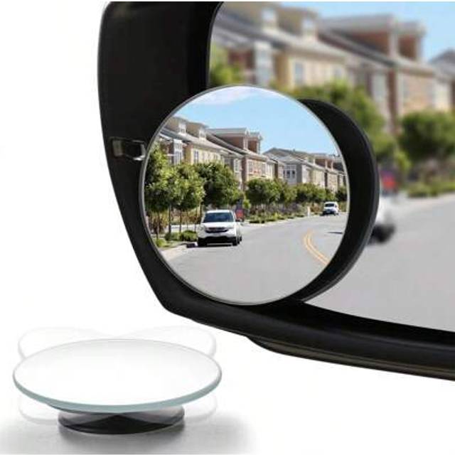 SHEIN Blind Spot Mirrors, 2 Inch Round HD Glass Frameless Convex Rearview Exterior Accessories With Adjustable Wide Angle Stick, Suitable For Cars, SUVs And