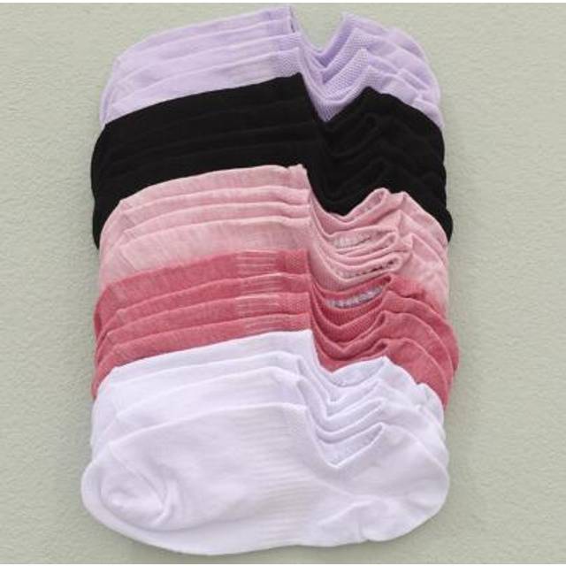SHEIN 10 Pairs Colorful Women&#39;s Boat Socks, Thin Breathable Casual Summer Style Slip-Resistant Low Cut No-Show Socks