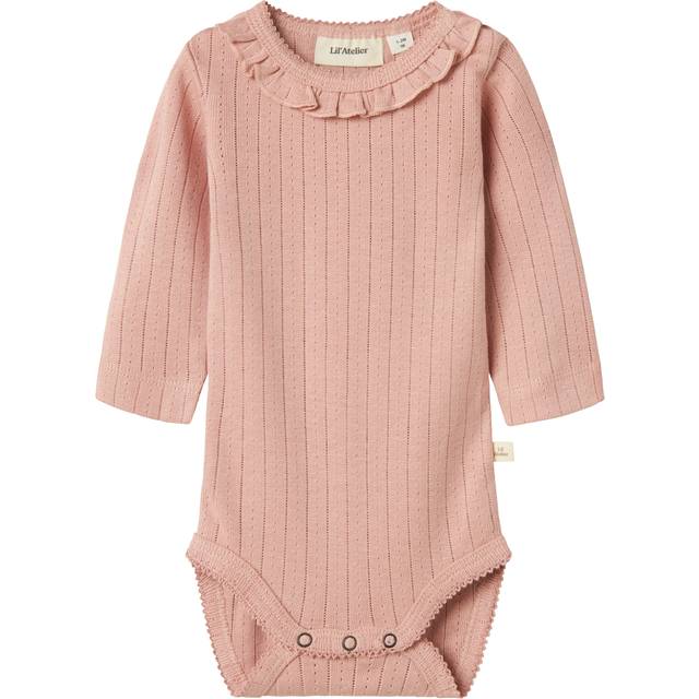 Lil' Atelier Body l/ä - NbfRachel - Noos - Misty Rose m. Hålmöns - Lil Atelier - 62 - Body L/Ä