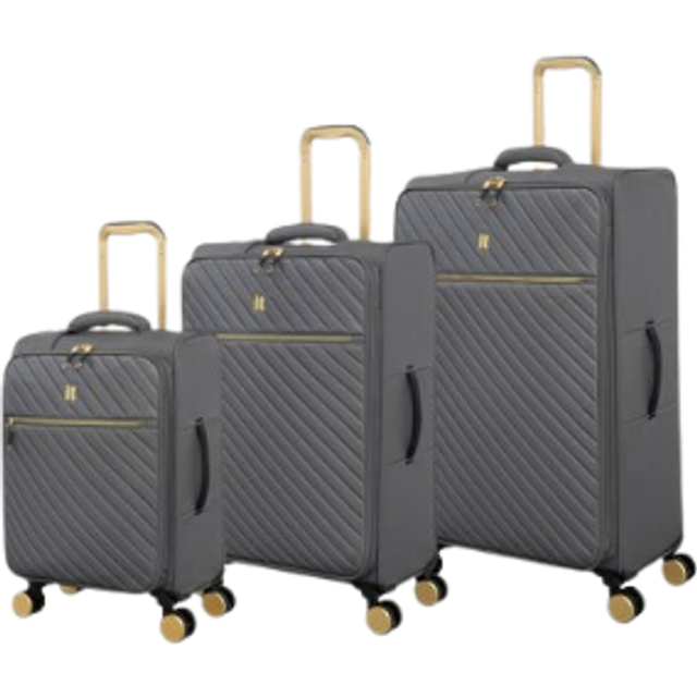 IT Luggage - Desirable Soft Suitcase - Grey - Medium