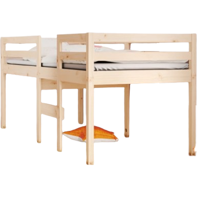 (Brown, 75 x 190 cm) vidaXL High Sleeper Bed Bedroom Loft Bed Frame Kids Bedstead Solid Wood Pine