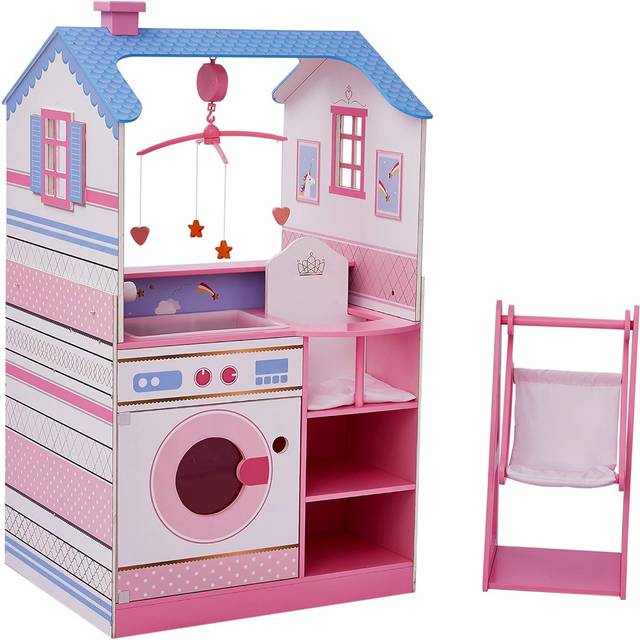 Teamson Kids - Olivia's Little World Two-Sided 6-in-1 Wooden Baby Doll Changing Station, Multi