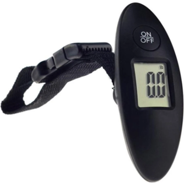 1 st 40 kg/100 g LCD digital elektronisk bagagevåg Bärbar resväska Våg Hanterad resväska Vägning Fiskkrok Hängningsvåg Viktvåg Bagagevåg Digitalvåg fö - Svart (En-Storlek)