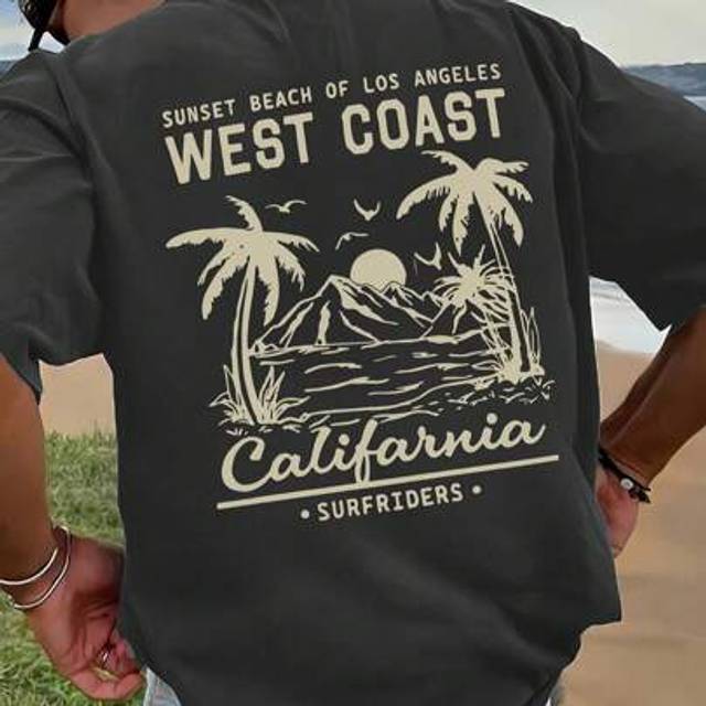 SHEIN Men&#39;s Fashion Printed Loose Short Sleeve T-Shirt | Elegant Design | Must-Have For Summer | Effortless Styling, Showcase Your Style