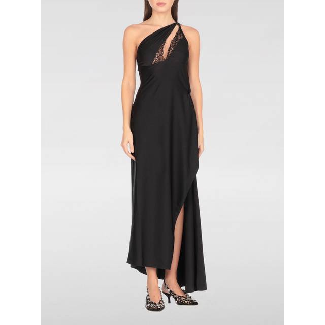 Lace-Cutout One-Shoulder Asymmetric Maxi Dress - BLACK - 38 FR (6 US)