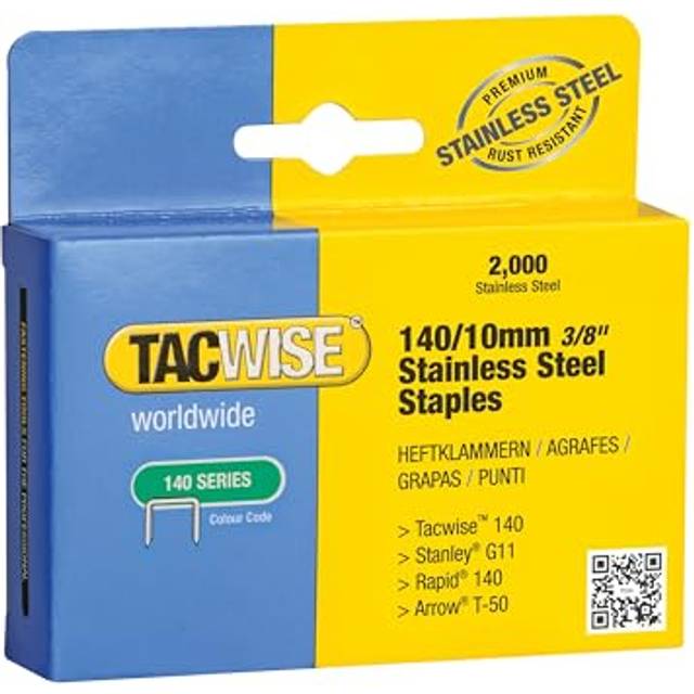 Tacwise 140/10mm Stainless Steel Staples (Box of 2000), 1217