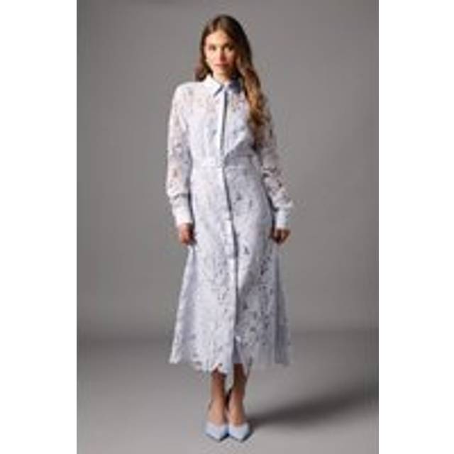 Lace Shirt Dress - Light Blue - 12