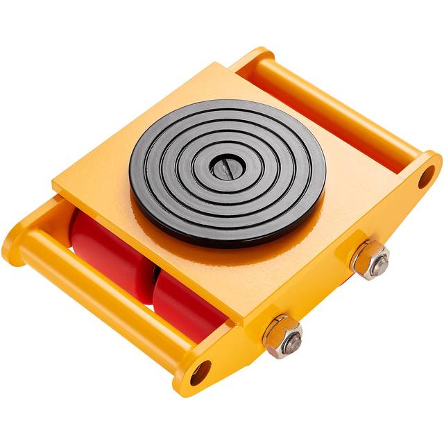 VEVOR Machinery Skate Dolly, 13,200 LBS/6T Industrial Machinery Mover, Heavy Duty Carbon Steel Machinery Moving Skate with 4 PU Wheels and 360° Rotation Non-Slip Cap for Warehouse, Workshop, Factory
