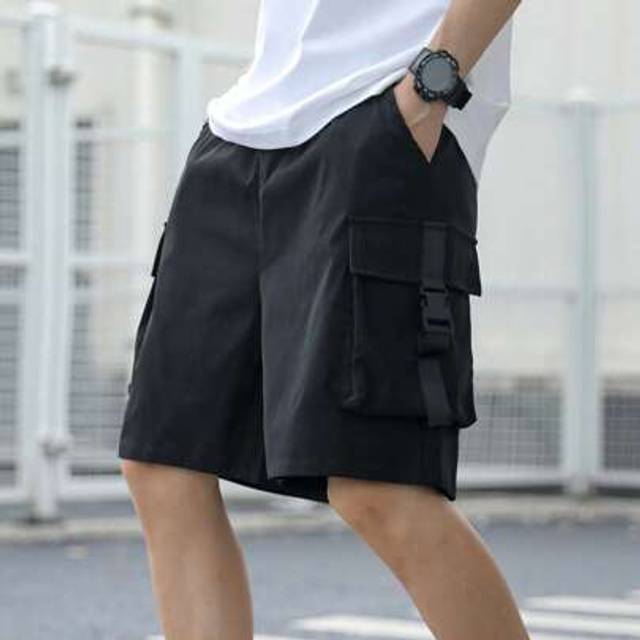SHEIN Casual Cargo Shorts For Teen Boys, Athletic Street Punk Rock Preppy Style Suitable For Spring & Summer, Everyday Wear, Parties, Music Festivals