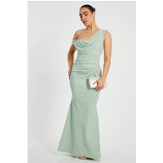 Light Green Petite Drop Sleeve Maxi Dress - Pale Green - 12