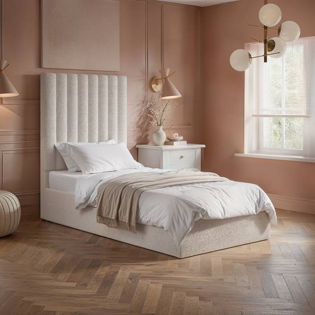 Flair Everley Single Ottoman Bed Cream Boucle