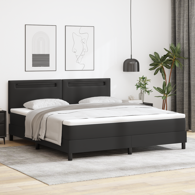 vidaXL Box Spring Seng Med Madras Sort Rammeseng