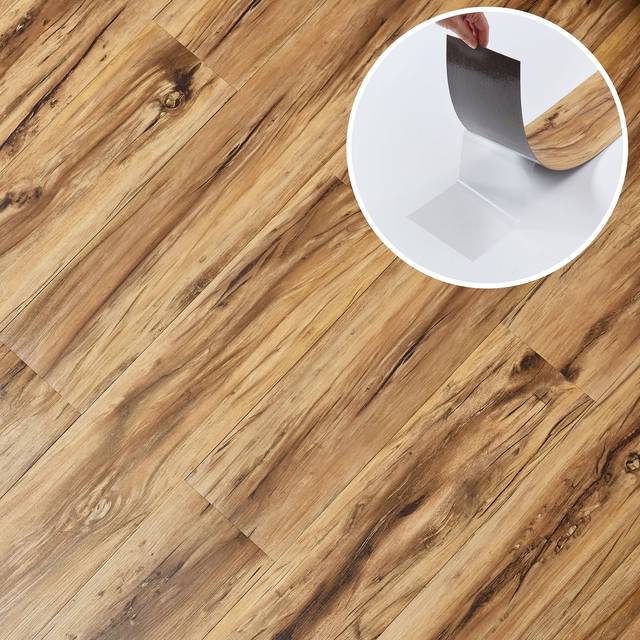 (Sandalwood Glow, 36) Self Adhesive Floor Planks 36x5.98in (91.4x15.2cm) - Vinyl Flooring Set Peel and Stick Floor Tiles - Vinyl Floor Tiles Wood Effe