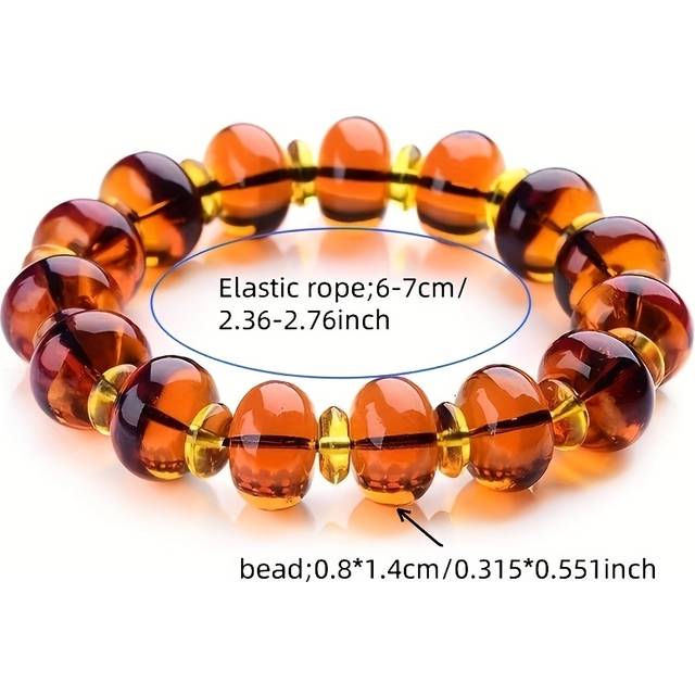TEMU Sea Amber Bracelet, Different Colors Under Natural Sunlight And Light. Fashion Accessory For Men And Women