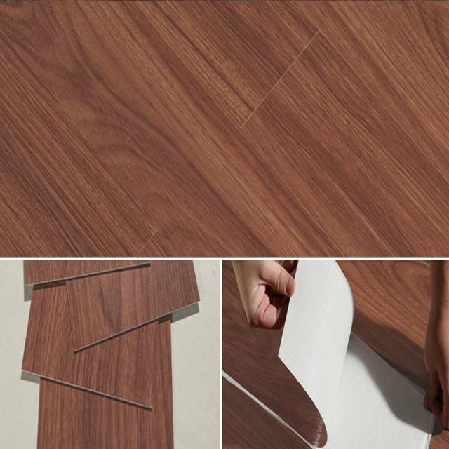 (M15 Dark Brown) 5mÂ² Self Adhesive Wood Effect PVC Floor Tiles