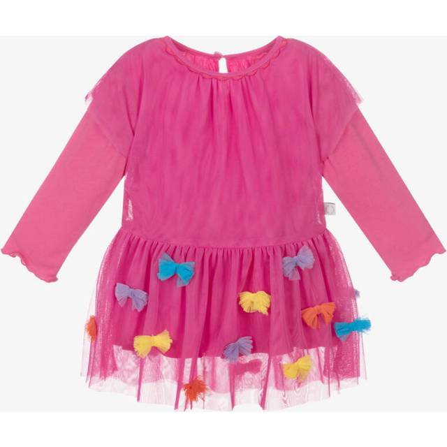 Stella Mccartney Kids Baby Girls Pink Tulle Dress With Colourful Bows - 12 month