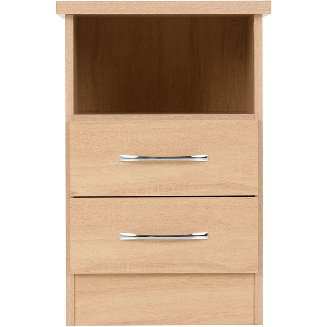 Seconique Nevada 2 Drawer Bedside - Sonoma Oak Effect, Brown