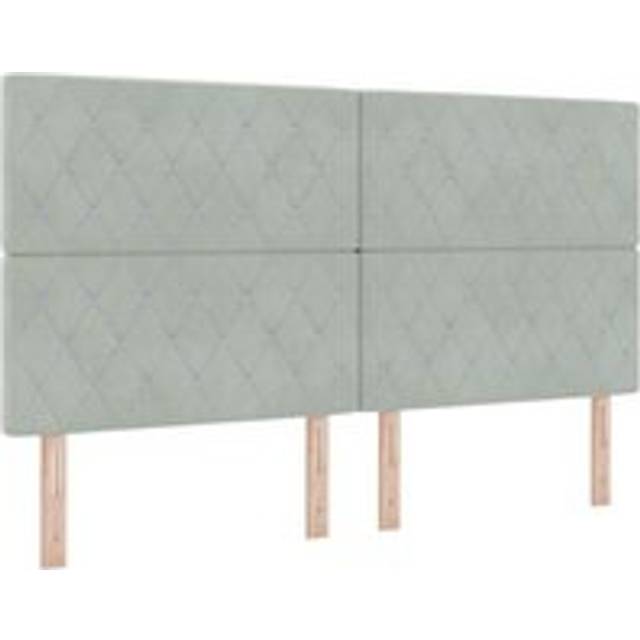 Vidaxl - Headboard Crystal Button Tufted Light Grey 180 cm Velvet