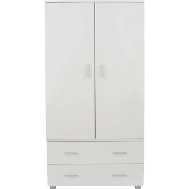 Core Products Lido 2 Door 2 Drawer Low Wardrobe White, White