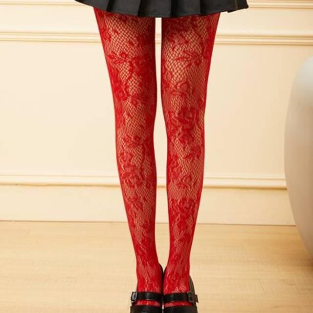 SHEIN Floral Pattern Fishnet Tights