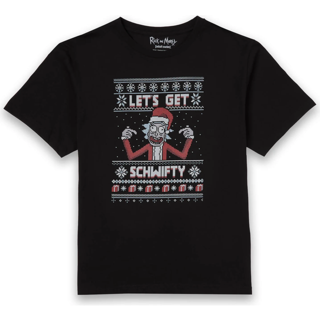 Rick and Morty Lets Get Schwifty Men's Christmas T-Shirt - Black - 4XL