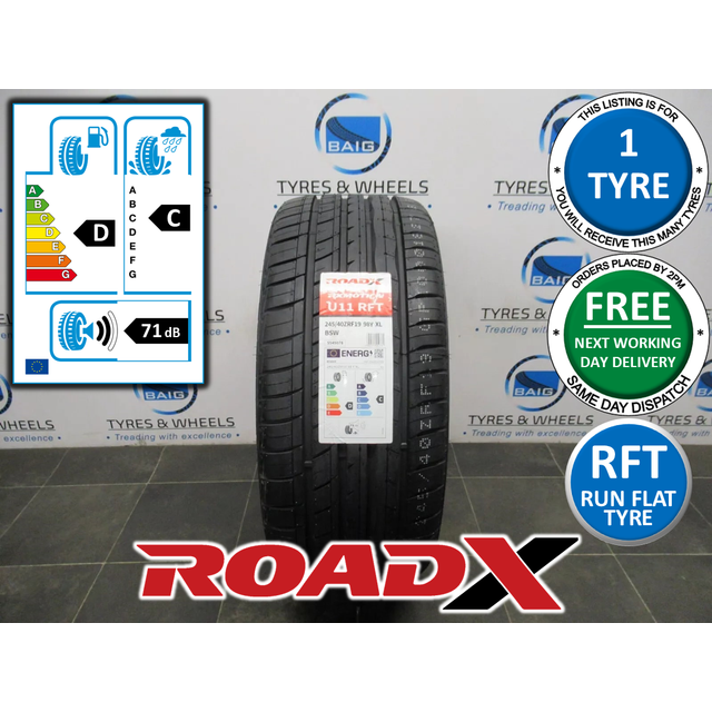 X1 245 40 19 245/40zrf19 98y xl run flat roadx rxmotion runflat tyre
