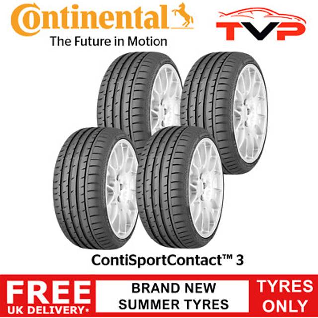Continental 245/45/rf18 tyres x4 245 45 18 96y sport contact 3 e ssr 71db