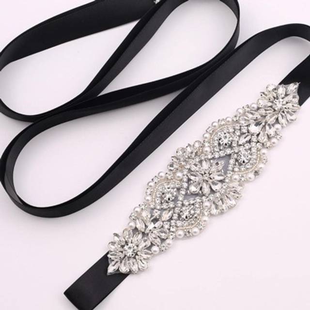 SHEIN Rhinestone Decor Bridal Belt Halloween Silver Belt Bridal Belt