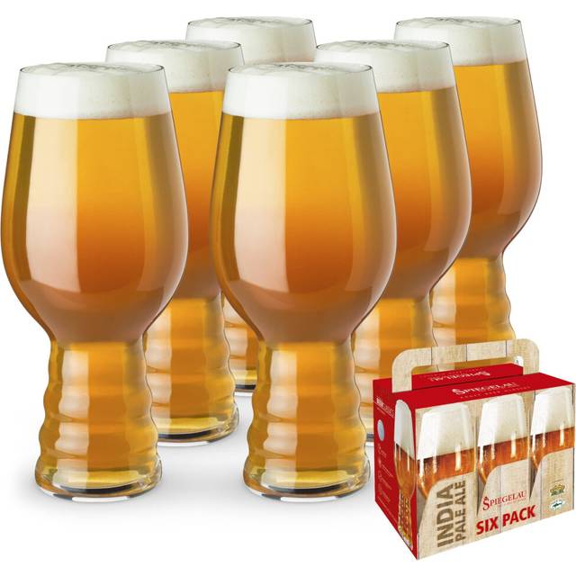 Spiegelau Craft Beer IPA Glass Set of 6 - European-Made Crystal  Modern Beer Glasses  Dishwasher Safe  Professional Quality Beer Pint Glass Gift Set -