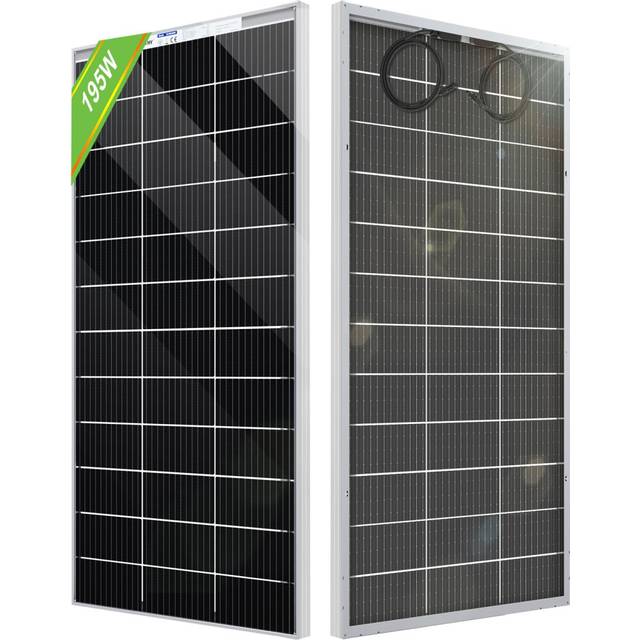 ECO-WORTHY Bifacial 195 Watt 12 Volt Solar Panel 12BB Monocrystalline Double-Sided Power Generation High Efficiency PV Solar Panel for Motorhome, RV,