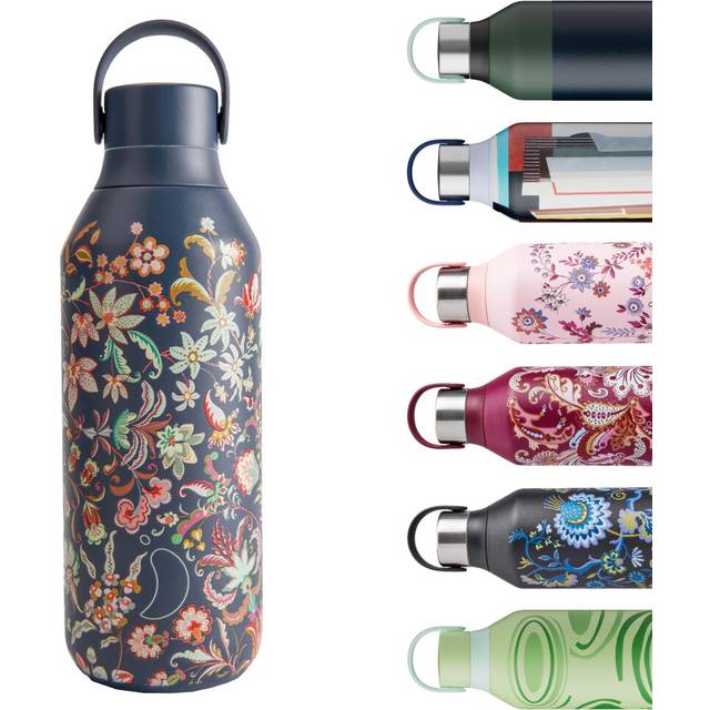 Chilly's Series 2 Water Bottle - Stainless Steel Thermal Bottles with Double Wall Vacuum, Soft Collar & Carry Loop - Kobushi, 500ml