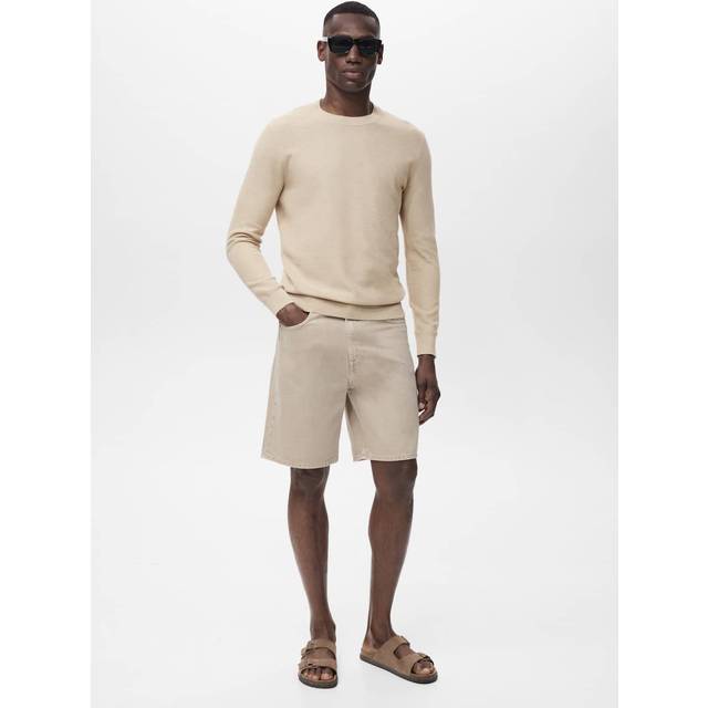 Mango Ten Fine Knit Micro Structure Ribbed Round Neck Jumper