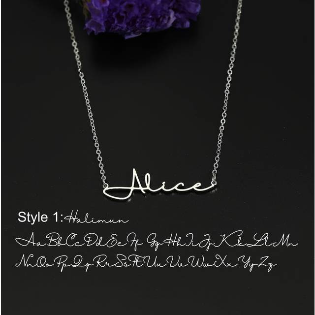 TEMU Stainless Steel Custom Name Necklace With Font Options, Personalized Fashion Jewelry For Women's Casual Attire