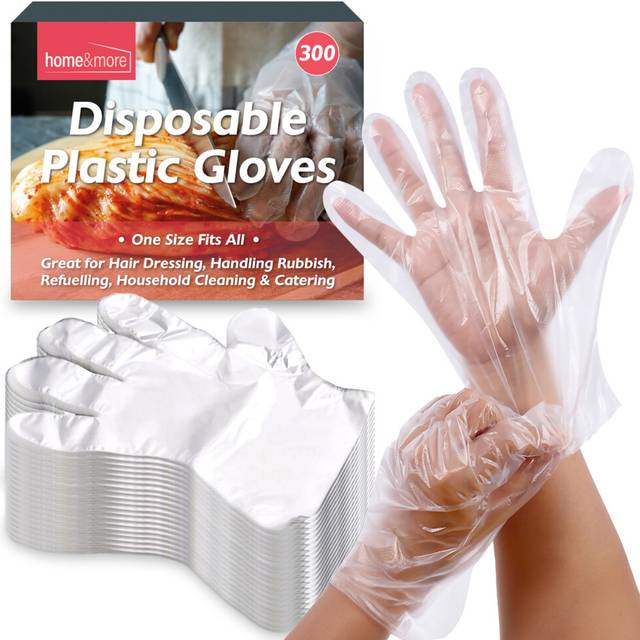 300pk Disposable Plastic Gloves PE Polythene Clear Catering Food Safe Prep