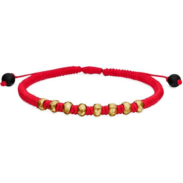 David Yurman - 18kt yellow gold Fortune Woven bracelet (5.5mm) - men - 18kt Gold/Nylon/Onyx - S - Red
