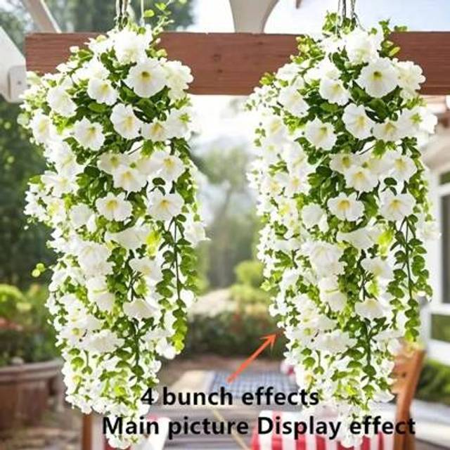 SHEIN 2 Bunches Of Realistic Simulated DIY Decorative UV-Resistant Flower Bouquet, Artificial Plants Suitable For Home, Corridor, Garden, Yard, Dining Table
