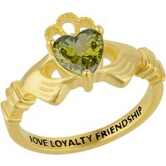 Sterling Silver Irish Mystic Green Claddagh Ring