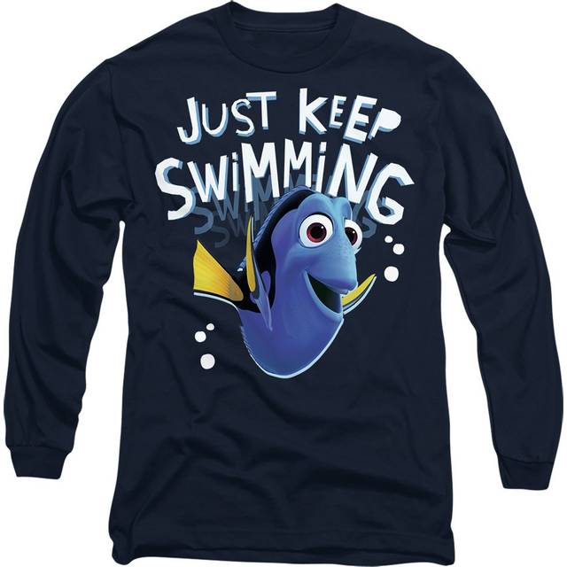 Finding Nemo Dory Just Keep Swimming Long Sleeve T-Shirt, Navy - XXL
