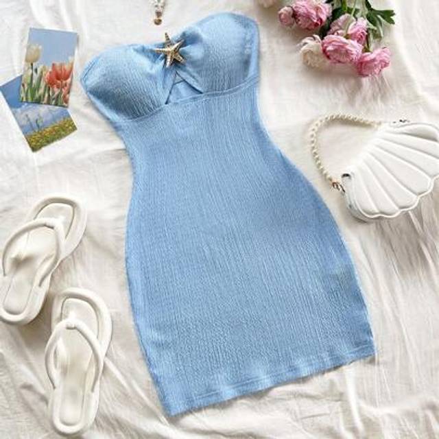 Soleia Women Bandeau Mini Dress, Vacation, Summer Beach, Western, Music Festival, Summer Outfit, White, Casual