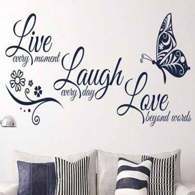 SHEIN 1pc Beautiful Butterfly Wall Sticker With Inspiring Words, Removable Pvc Decals For Bedroom And Living Room Home Decor Valentine DAY, Valentines Weddi