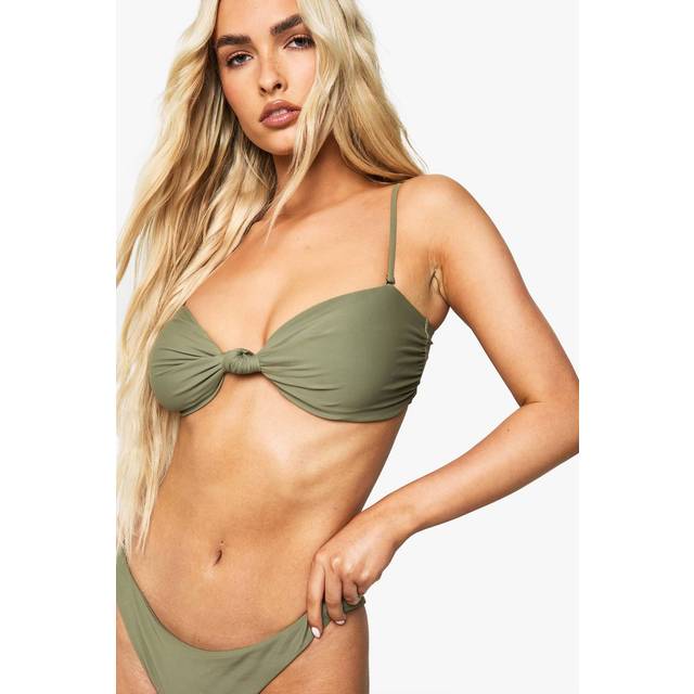 Womens Swimwear Essentials Fuller Bust Bandeau Bikini Top - Green - 16, Green
